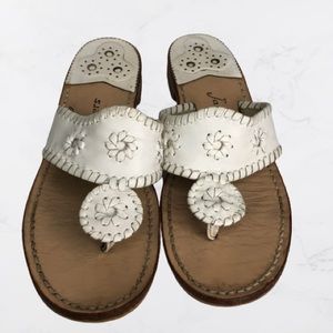 Jack Rogers Palm Beach white thong sandals SZ 8